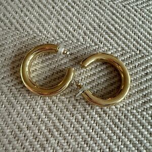 BaubleBar Shiny Gold Hoop Earrings